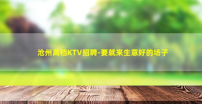 沧州高档KTV招聘-要就来生意好的场子